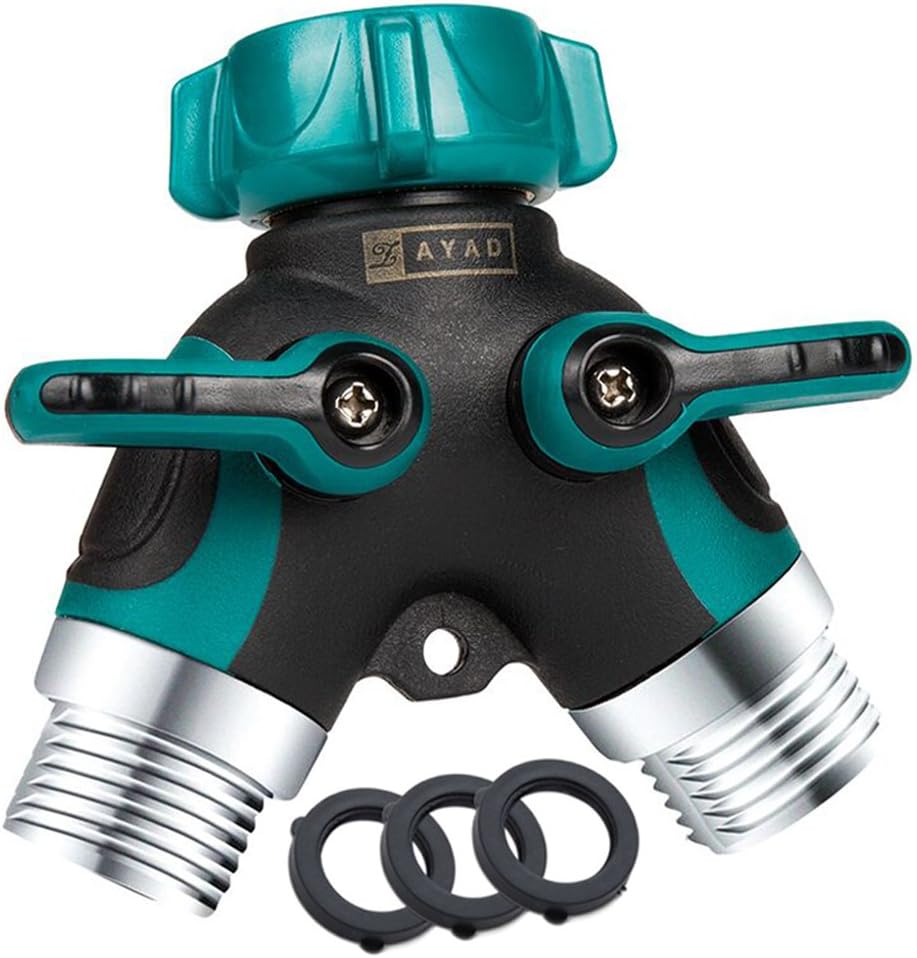 ZAYAD Y Hose Splitter 2 Way, Body Metal Garden Hose Connector with