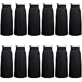 LECEHIVO 12 Pcs Bistro Aprons with Extra Long Waist Ties and Two Pockets 32 Inch Black Waterproof Unisex Half Waist Apron Set for Front-of-house Bistro Staff Adult