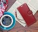 FYY Designed for Samsung Galaxy S8 Case, Luxury Genuine Leather Wallet Phone Case with Card Holder Flip Protective Case Cover [Kickstand Feature][Wrist Strap] for Samsung Galaxy S8 Wine Red