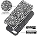 Vofolen Bling Case for iPhone 8 Case Glitter Crystal Rhinestone Shiny Heavy Duty Protection Impact Resistant Hybrid Protective Shell Dual Layer Armor Soft Bumper Hard Cover for iPhone 8 7 (Black)