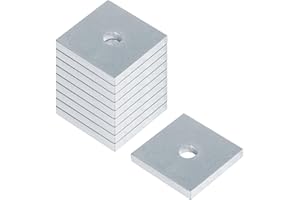 heneng 10 Pcs Square Plate Washers, 3/8"(ID) x 2" x 2", Flat Washer Fastener, 7/32" Thick Steel