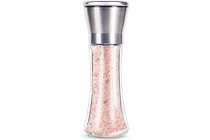 BlueSnail Stainless Steel Manual Grips Glass Salt Pepper Grinder Seasoning Bottle (7.5", Silver)