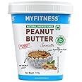 MY FITNESS All Natural Peanut Butter Smooth 510g | 100% Roasted Peanuts | 25g Protein | Tasty Nut Butter | No Added Sugar & Salt | No Palm Oil | Zero Cholesterol| Unsweetened Peanut Butter Ceamy