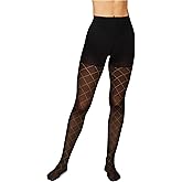 Hanes EcoSmart Women's Fashion Diamond Outline, Control Top, Sheer Toe, Tights