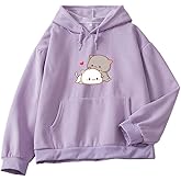 Women Kawaii Cartoon Cute Cat Graphic Casual Cotton Pullover Hoodies Sweatshirt