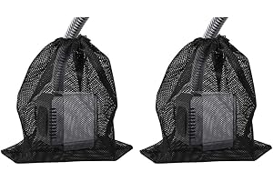 EQINI 2 Pack Pump Barrier Bag, 12.2"*15.9" with Drawstring Pond Mesh Pump Filter Bag for Pond biofilters Aquarium Filtration and Outdoor Swimming Pool Black Media Bags