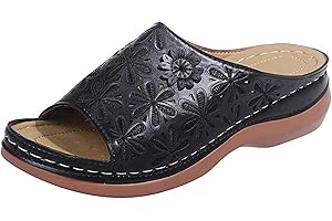 GENERIC Ladmiple Womens Sandals Dressy Flat Arch Support Orthotic Slides Comfortable Walking Orthopedic Summer Flip Flops Beach Shoes