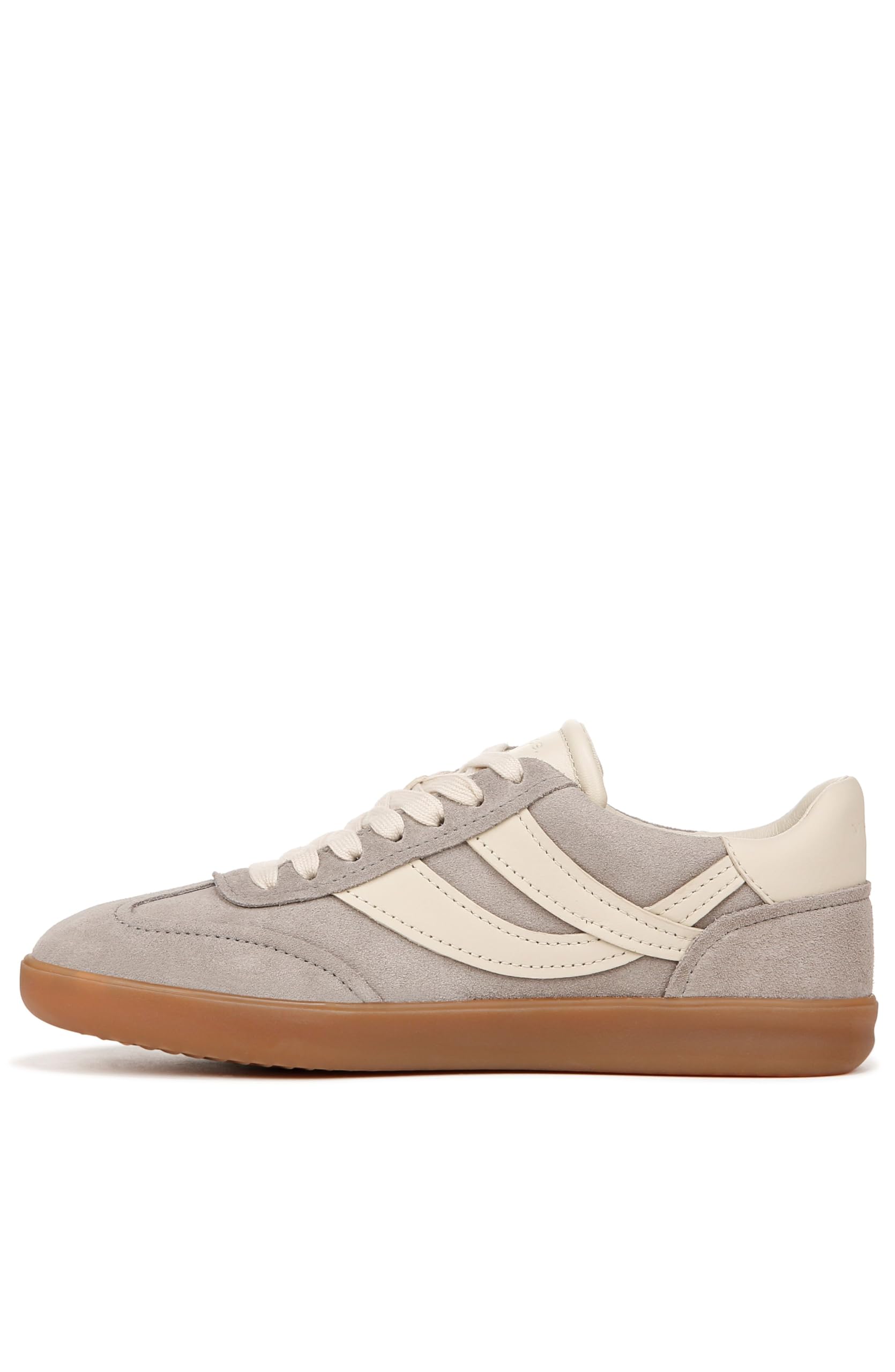 Vince Womens Oasis-W Lace Up Fashion Sneaker Hazelstone Grey Suede 5 M