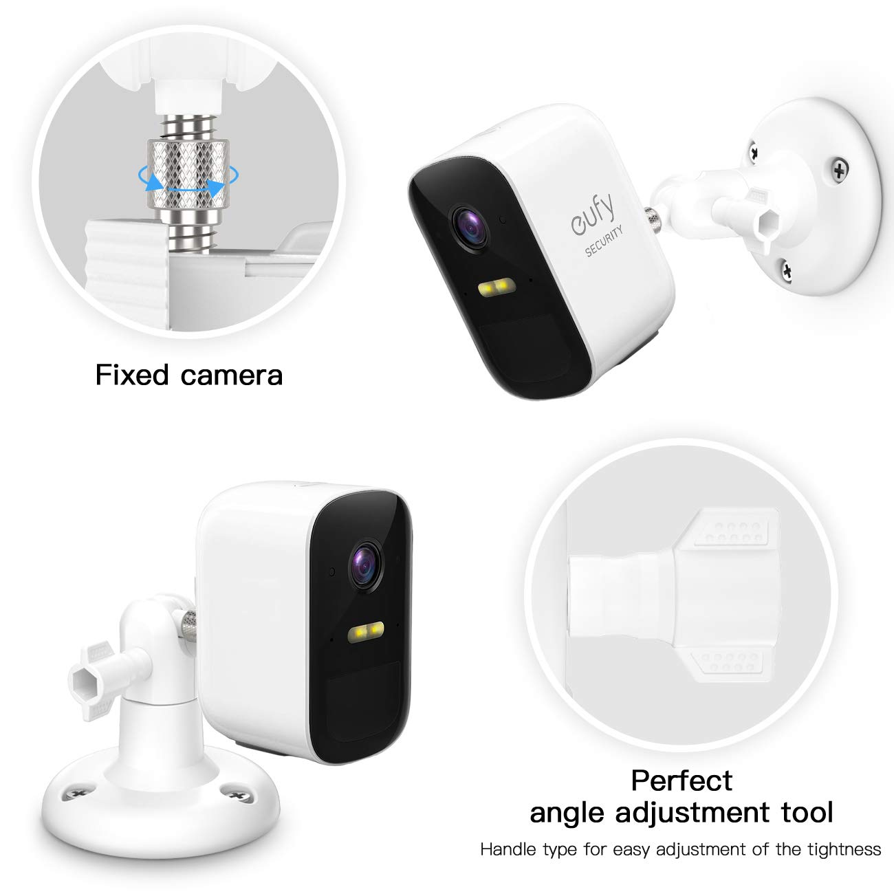 Adjustment Wall Mount Holder Compatible with Eufycam 2c,Eufycam 2,Eufycam E and Other Eufycams Compatible Models，1/4