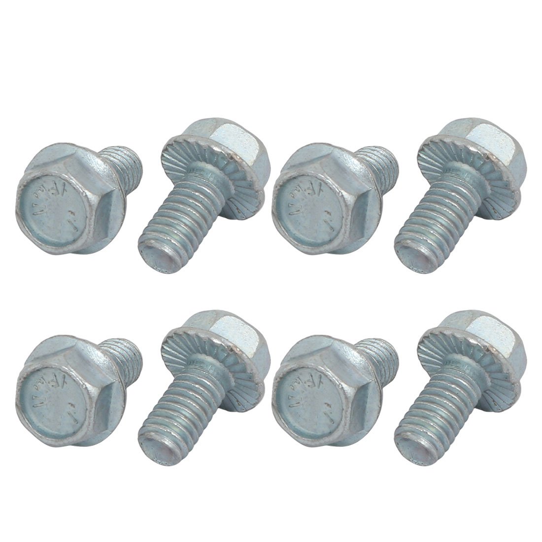 Sourcingmap 8Pcs 5/16-18 x 5/8 Inch Thread Carbon Steel Hex Serrated Head Flange Screw Bolt