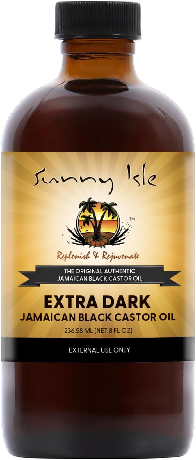 Sunny Isle Extra Dark Jamaican Black Castor Oil 8oz Natural Hair Scalp Skin