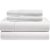 Ambra Linens Tencel Sheets 4 Piece Queen Size - 100% Eucalyptus Lyocell Queen Sheets Set - Soft, Cooling & Breathable for Hot Sleepers - 16” Deep Pockets Hotel Quality Bedding Set - White