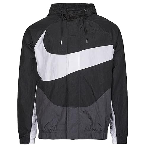 Nike Sportswear Swoosh Men's Woven Lined Jacket (Large, Black