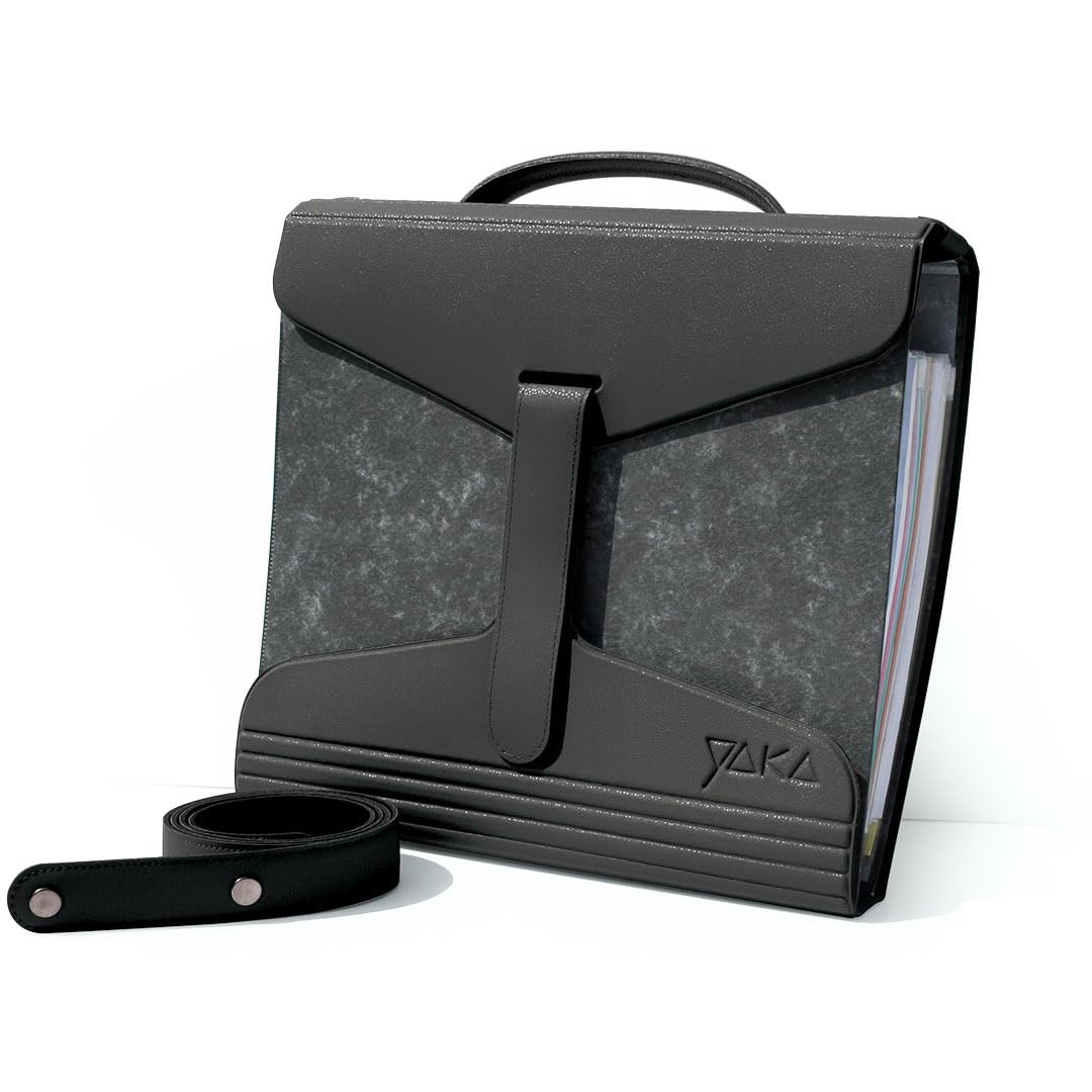 YAKA Black A4 Folder and Document Holder - Adjustable Shoulder Strap - 38", 41" or 44"