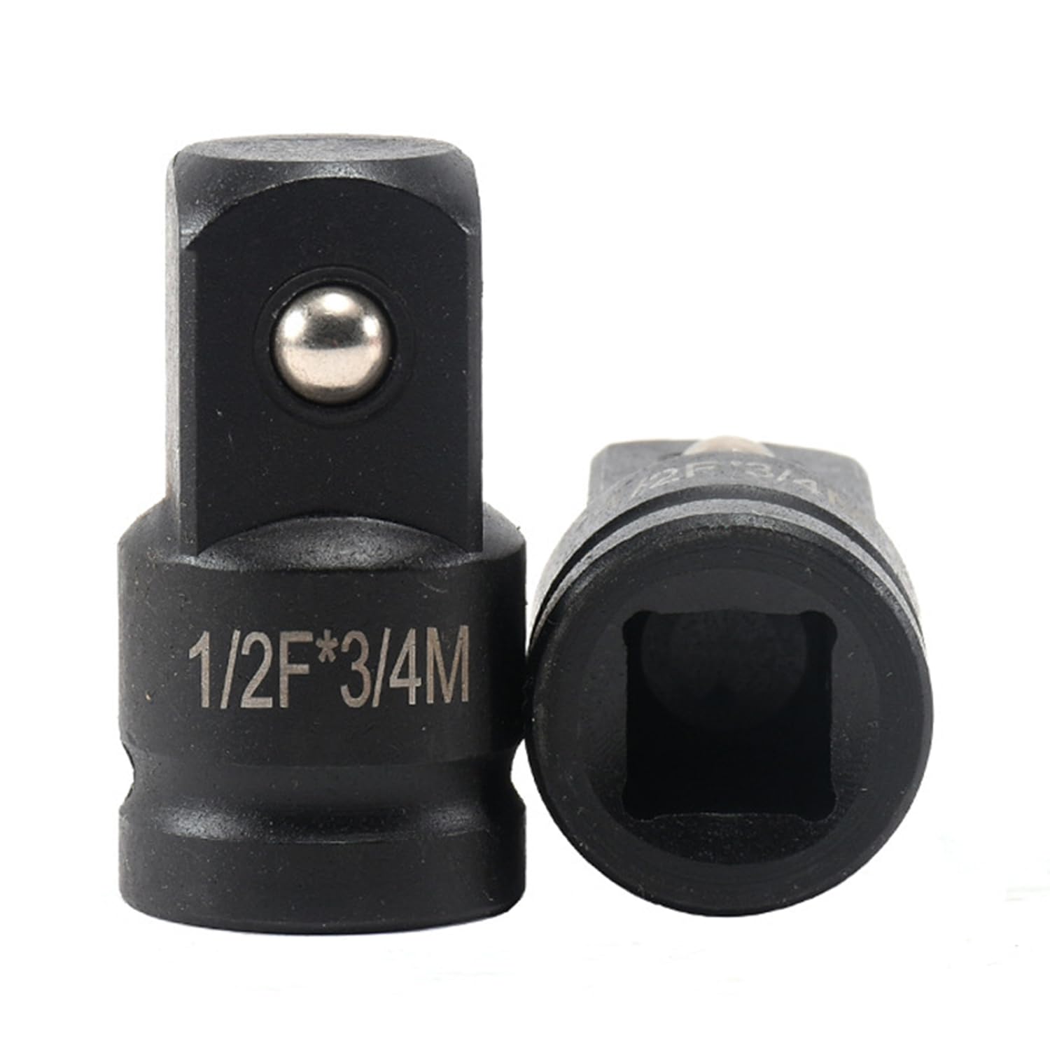 Juttzzei Impact Socket Adapter, 1/2 Inch Drive (F) x 3/4 Inch (M) Socket Adapter, Premium Black Chrome Vanadium Steel 1/2" x 3/4" Impact Socket Reducer for Use with Air Impact Wrenches, Breaker Bars