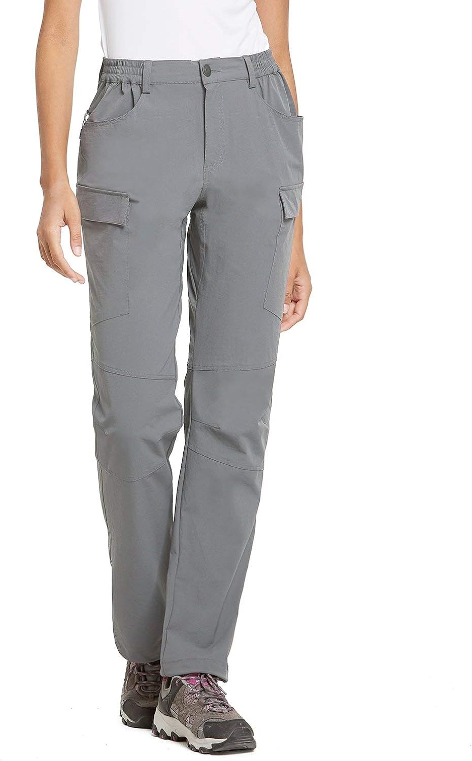 BALEAF Women's Lightweight Hiking Pants Convertible Roll Up UPF 50 Stretch Outdoor Capri Pants Water Resistant: Clothing