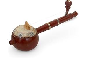 Classical Indian Ektara Tumbi Kaddu, Functional & Compact 12 x 3.5 Inch, Traditional Wooden One-String World Folk Musical Ins