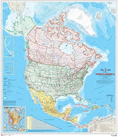 Amazon.com: National Geographic North America Wall Map - Classic