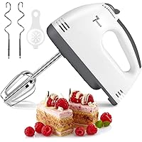 Hand Mixer Electric, 7-Speeds Lightweight Powerful Hand-Held Electric Mixer, Portable Kitchen Mixer Stainless Steel Egg…