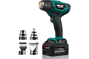 NEU MASTER PRULDE Cordless Heat Gun, 20V Max Heat Gun Cordless with 4.0Ah Battery/Fast Charger/1022℉ Max/4 Nozzles for Crafting, Vinyl Wrap, Resin, Shrink Wrap, Phone Repair, Tube Bend, NHG0140