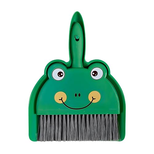 JYJLLM Ultimate Dustpan and Brush Set with Mini Brush and Kitchen Broom - Green Frog