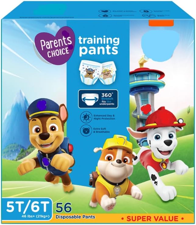 Parents Choice Potty Training Pants for Boys, 5T/6T, 56 Count