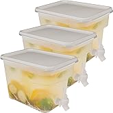BEWBBAT 3 Pack 1.3 Gallon Fridge Drink Dispenser with Spigot, Leak-proof Plastic Beverage Drink Dispenser Refrigerator Iced Juice Lemonade Dispenser Water Dispenser for Party