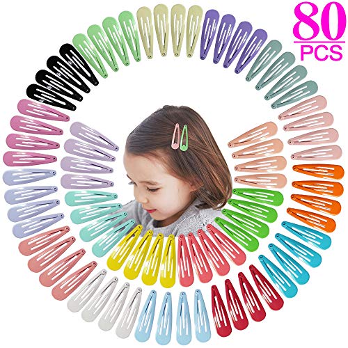 Jiaron 80PCS Hair Clips, 2 Inch Non-Slip Metal Hair Barrettes for Girls, Kids, Baby and Women. (20 Colors)