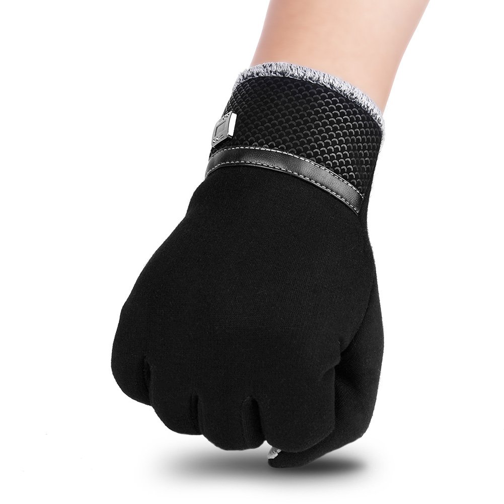 Vbiger Gant homme tactile gant chaudes épais gants anti froid pour le sport, Noir, Taille unique
