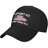 Deport Them All I Support Ice Hat Adjustable Strap Baseball Cap, Unisex