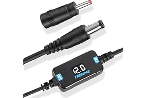 FARSENSE USB DC 5V to 12V Step Up Power Cable(3FT),USB C to DC 12V Adapter with DC Jack 5.5 x 2.5mm(Compatible with 5.5 x 2.1) and 3.5 x 1.35mm, Boost Converter Supports Voltage Display
