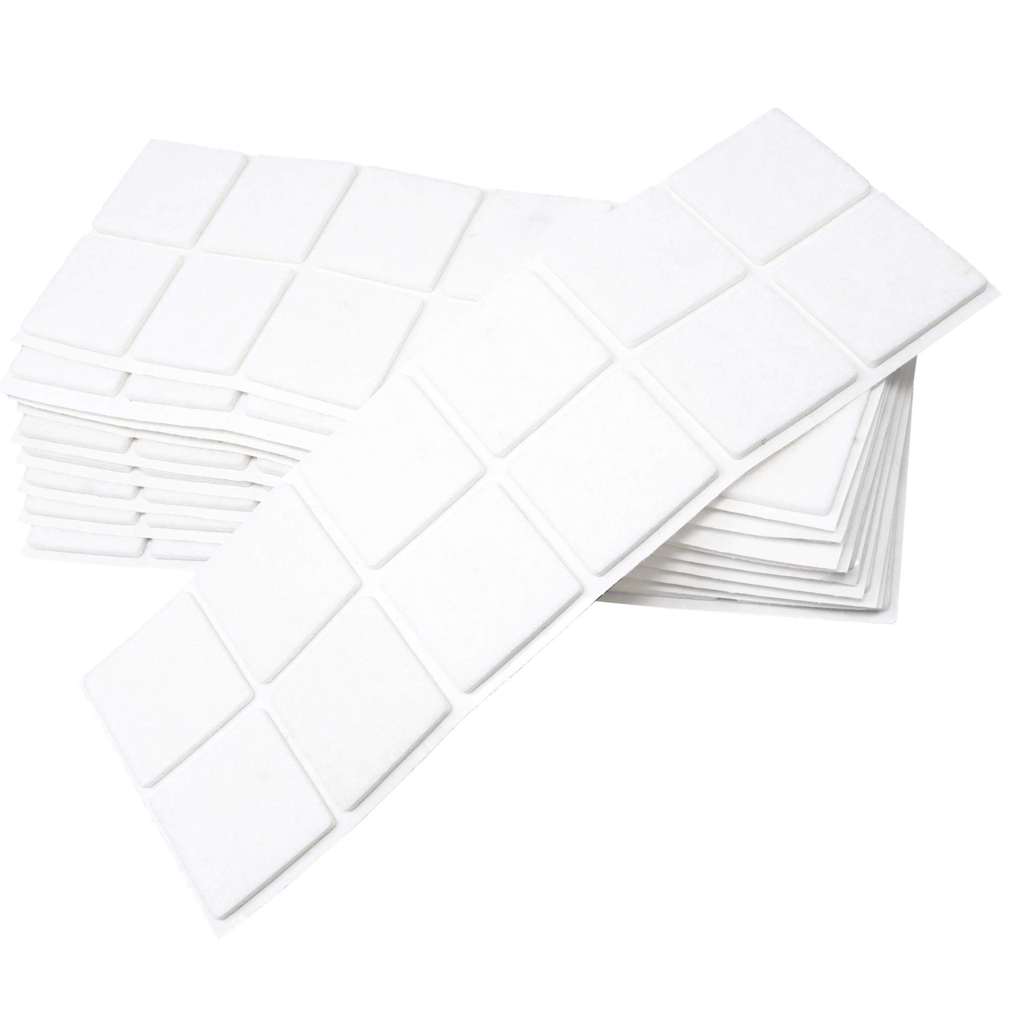 Adsamm® / 120 x self-adhesive felt pads/White / 1.57x1.57'' (40x40 mm) / square / 0.138'' / 3.5 mm thick stick-on furniture felt glides/Furniture & Chair Glides