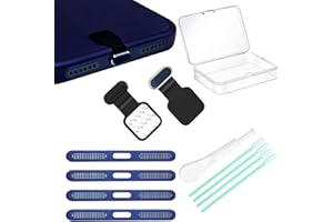 [2-Pack] Metal Phone Anti-Lost Dust Plug, Type-C Cover Cap, Metal Mesh Speaker Dust Cover, Cell Phone Cleaning Kit with Brush