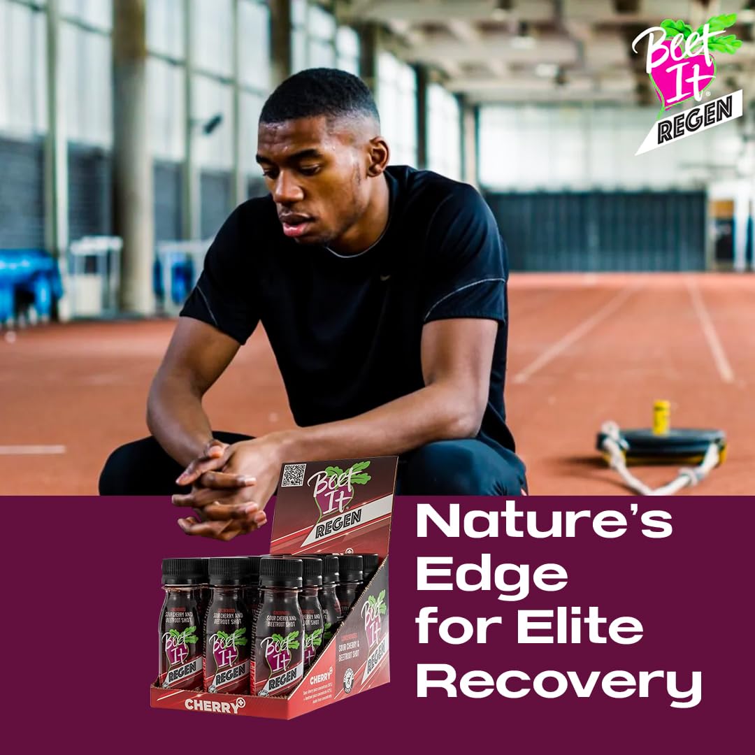 Beet It Regen Cherry+ Energy Shots 70ml – Beet Juice & Tart Cherry Juice Concentrate to Boost Muscle Recovery & Endurance – 200mg Dietary Nitrates – Pack of 15