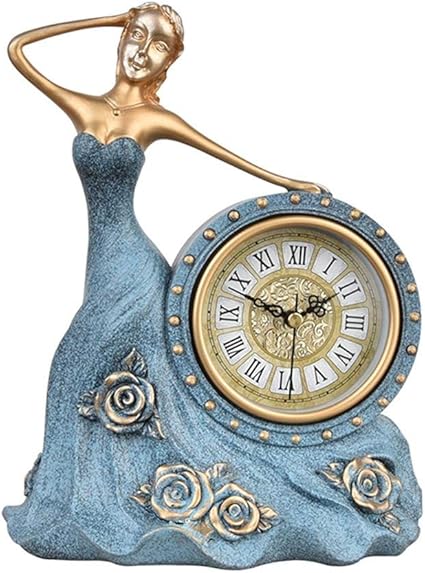 LYDB Relojes Chimenea Familiares Reloj Escritorio Retro, Resina Mute