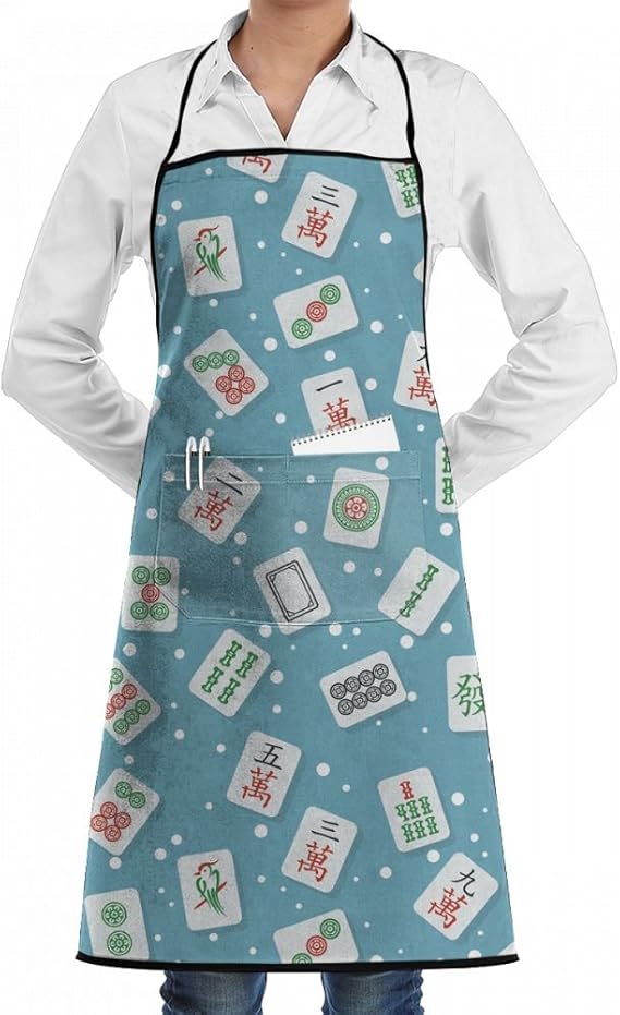 Amazon Co Jp エプロン カフェエプロン ポケット付 首掛け ゲーム 麻雀 マージャン 料理 仕事 カフェ キッチン サロン 作業用 男女兼用 フリー サイズ 服 ファッション小物