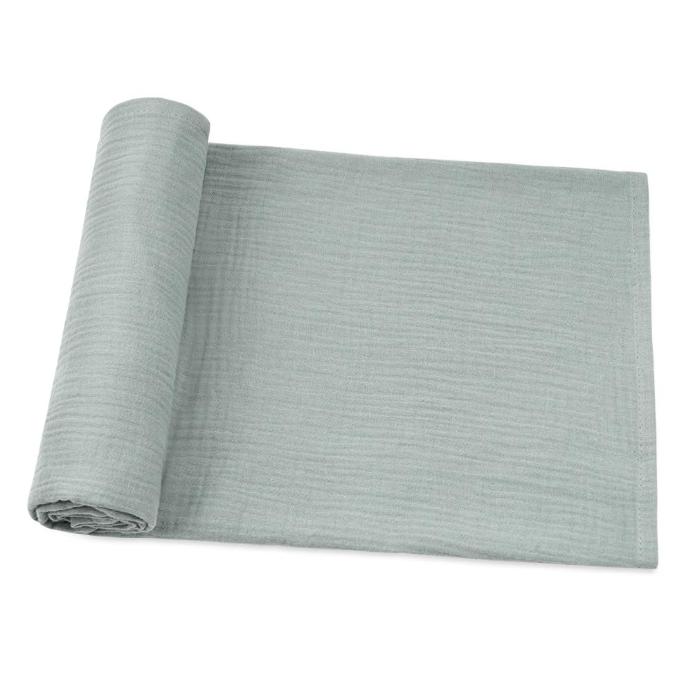 Aolso Baby Muslin Squares Swaddle Blankets, Baby Swaddle Blanket, Warm and Cosy Cotton, Breathable and Skin-Friendly Swaddle Wrap for Infant Baby (90 x 100 cm),Grey