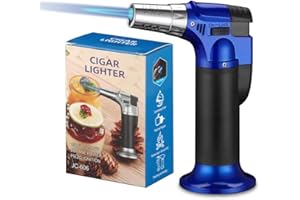Butane Torch Refillable Kitchen Torch Lighter with Adjustable Flame Safety Lock for BBQ Grilling Baking Creme Brulee Resin Ar