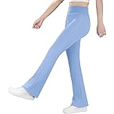 BIG ELEPHANT Girls Fleece Lined Flare Leggings – Warm Winter High Waisted Athletic Bell Bottom Pants for Kids