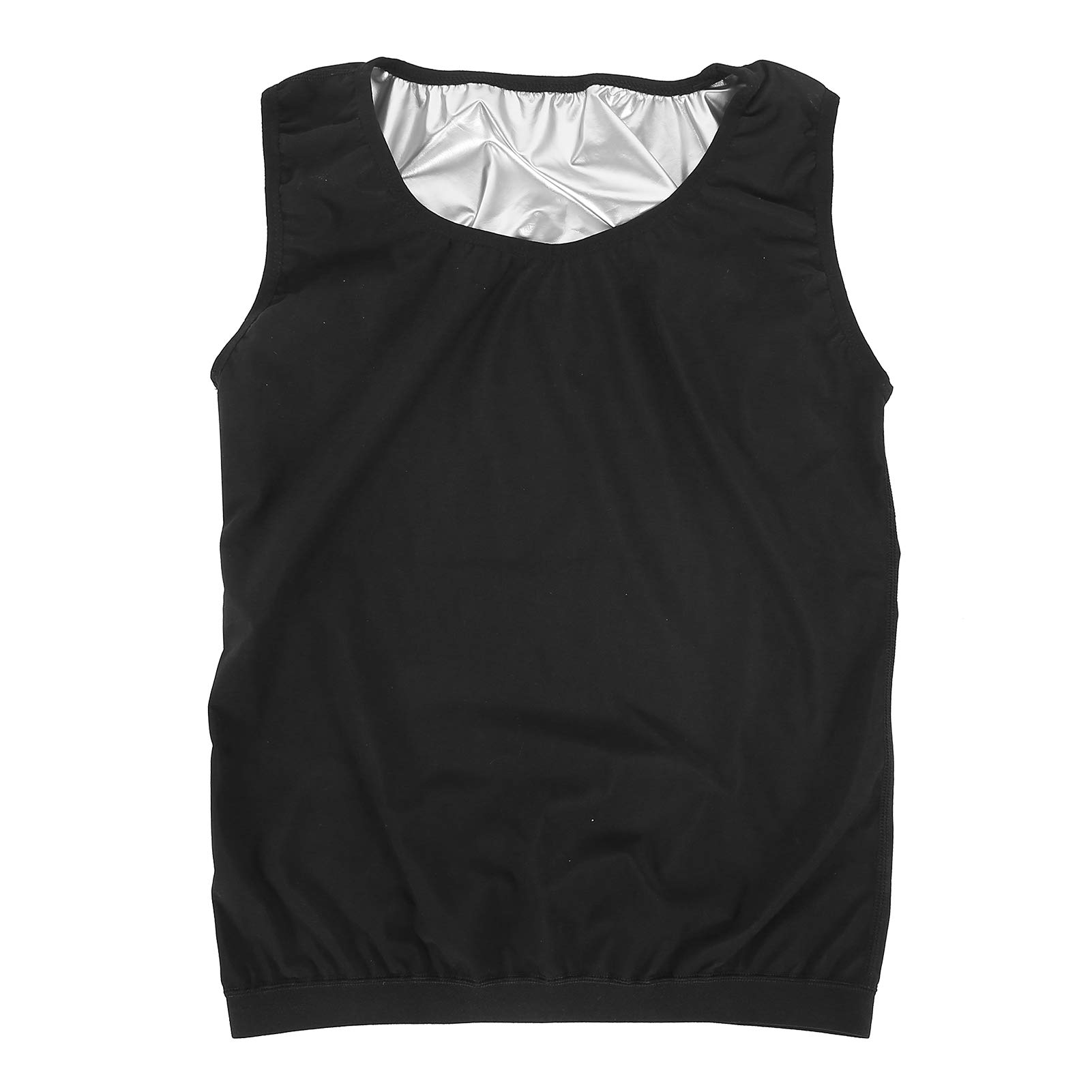 Men Sweat Vest, 4 Sizes Outdoor Sports Burning Fat and Lose Weight Body Shaping Thermo Slimming Shapewear Vest for Male (Black)(L/XL)