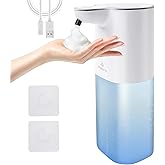 Philorn Automatic Soap Dispenser Touchless, 13.5oz/400ml Foam Soap Dispenser with USB-C Charging, 4 Adjustable Foam Levels, Self-Cleaning Function, for Kitchen Sink/Bathroom Countertop (White)
