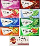 Trident Sugar Free Gum Variety Pack - 32 Packs of 18 Pieces, !!BONUS!! 4 Packs Of Trident Layers (Assorted flavors)