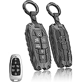 Heavy Key Fob Cover for Hyundai, Key Fob Case Protector Accessories Fits for 2022 2023 2024 2025 Hyundai Sonata Santa Fe Tucson Nexo Palisade (7 Buttton-Black)