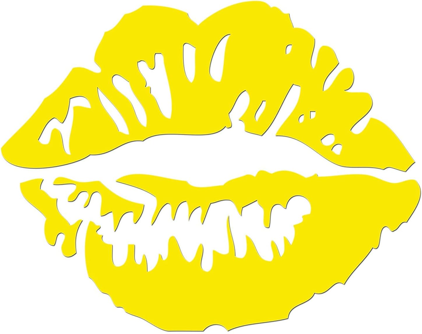 JasonCarlMorgan JCM Graphics Kiss Lips 280mm Sticker, Bright Yellow