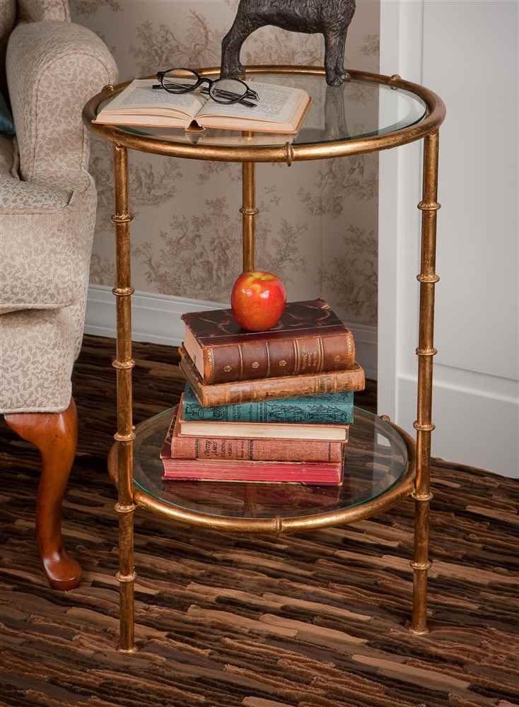 Bamboo Table in Antique Gold