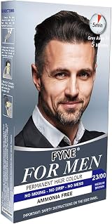 FYNE Medium Brown Permanent Hair Colour for Men with Applicator Comb