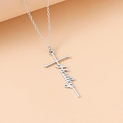 Lcherry Hailey Name Cross Necklace Personalized