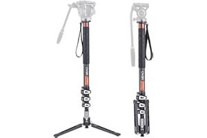 Cayer Carbon Fiber Monopod Leg, 68 Inch Camera Telescopic Video Monopod Tube with Feet, Compatible for DSLR Cameras and Camcorders