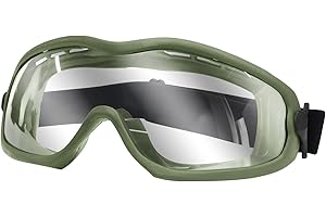 Qavctw Airsoft Goggles Anti Fog, Outdoor Sports Goggles Fits Most Helmets Tactical Military Glasses for Games Sports Shooting