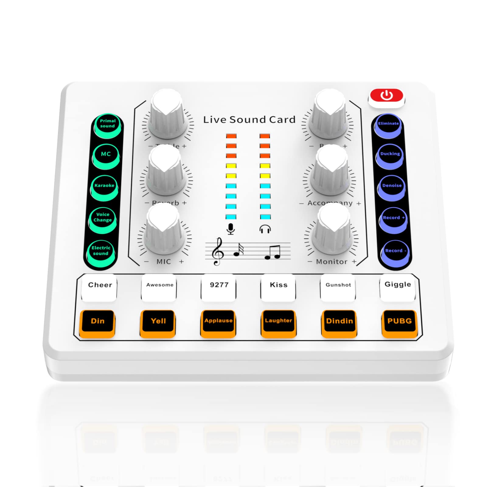 Live Sound Card, Mini Audio Mixer Board for PC Computer Phone, Voice Changer Sound Card for DJ Mixer, Podcast